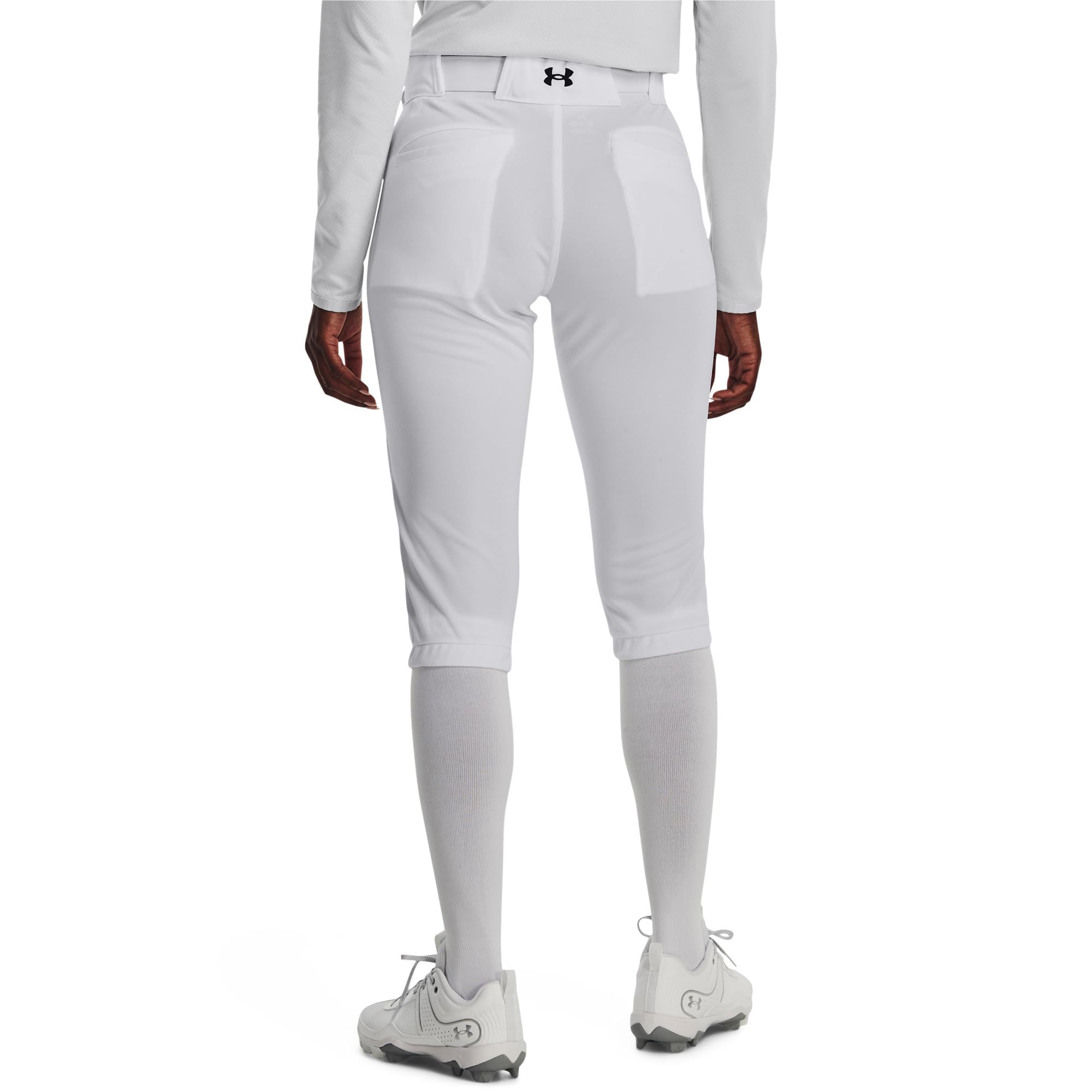 Under Armour Women's Standard Utility Softball Pants 22, (100) White / / Black, Medium