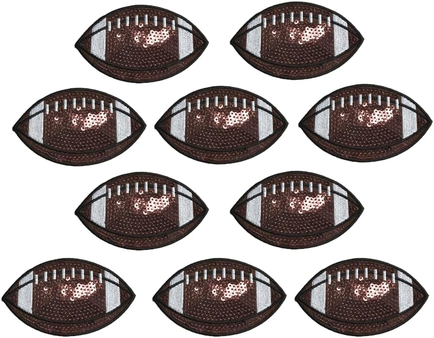 Sequin Football - Sports/Ball - Embroidered Iron on Patch (10)