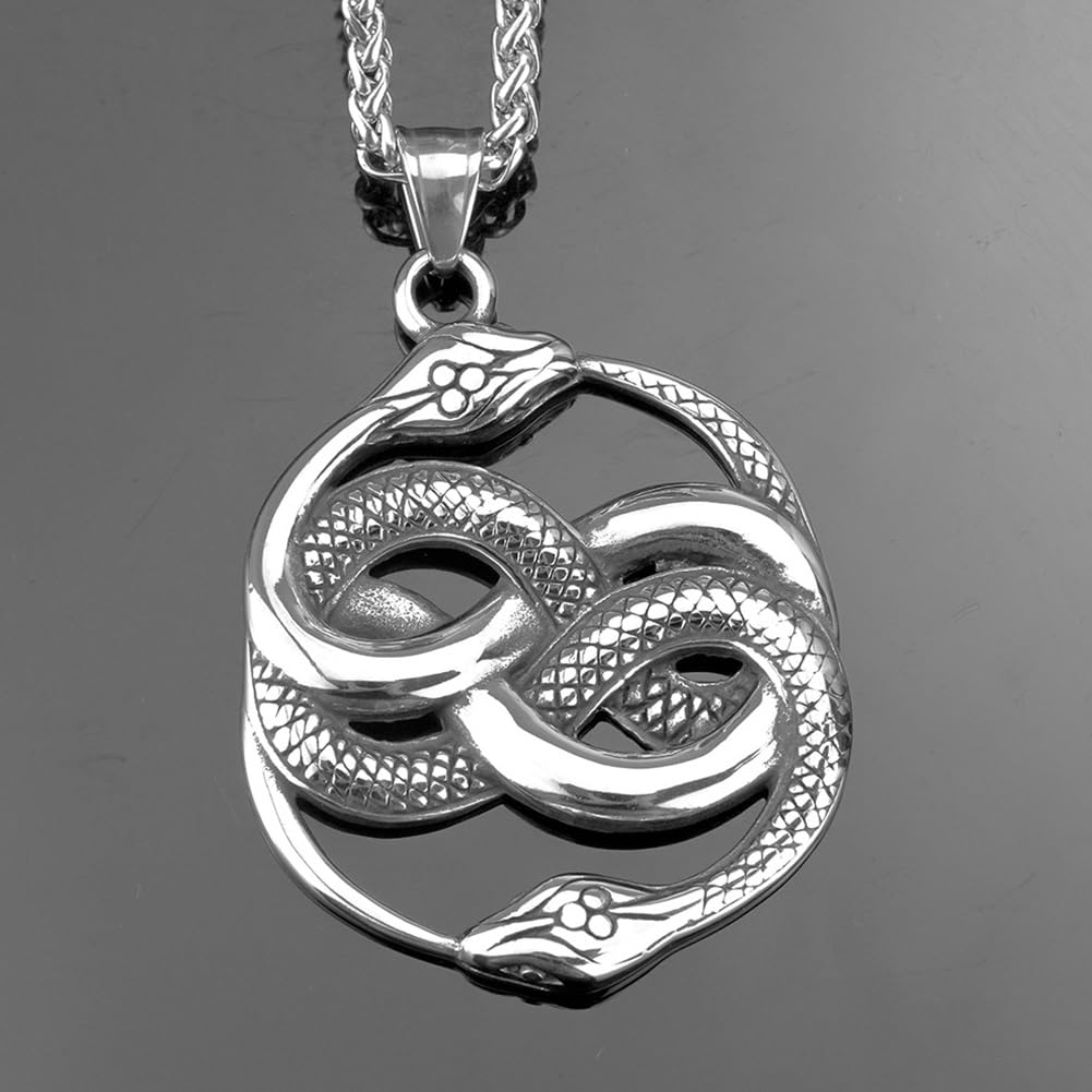 Amazon.co.jp: ノルディック ウロボロス ネックレス メンズ