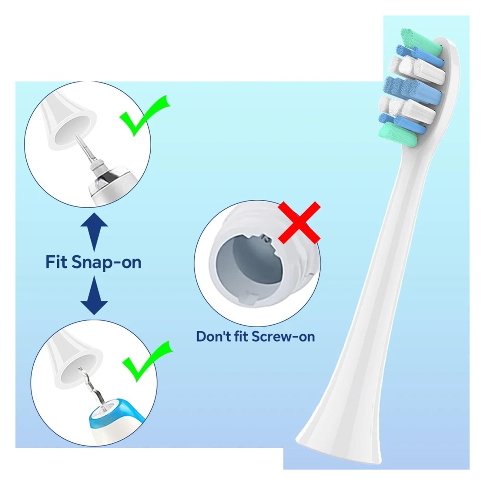 Testine, Compatibile Con Philips, HX4100 7500 9500 | 1100 2100 4100 4300 5100 5300 6100 6500 7000 7300 9000 9300 9700 9750 9900 C1 C2 C3 D12(White-8 Pcs)