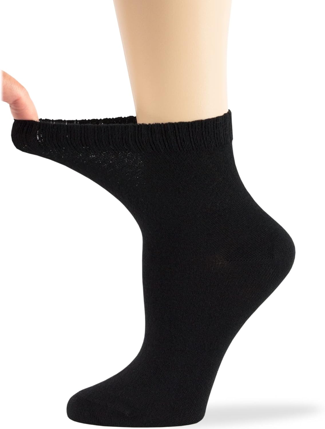 7BIGSTARS KINGDOM Women Diabetic Viscose From Bamboo Quarter Socks, 4 Pairs Extra Wide Seamless, Patterned Solid - Image 5