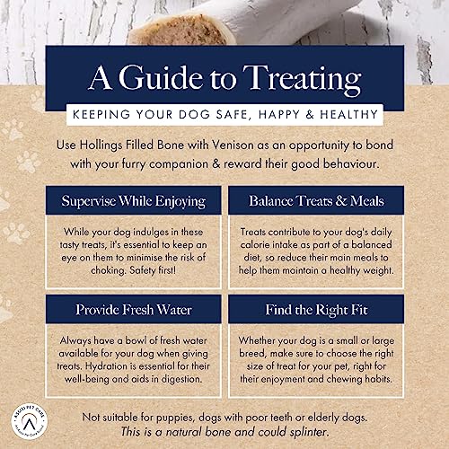Hollings Filled Bone with Venison Dog Chew, Delicious, Air Dried Long Lasting Bone for Adult Dogs, Made with 100% Natural Ingredients (1 Count) - Image 4