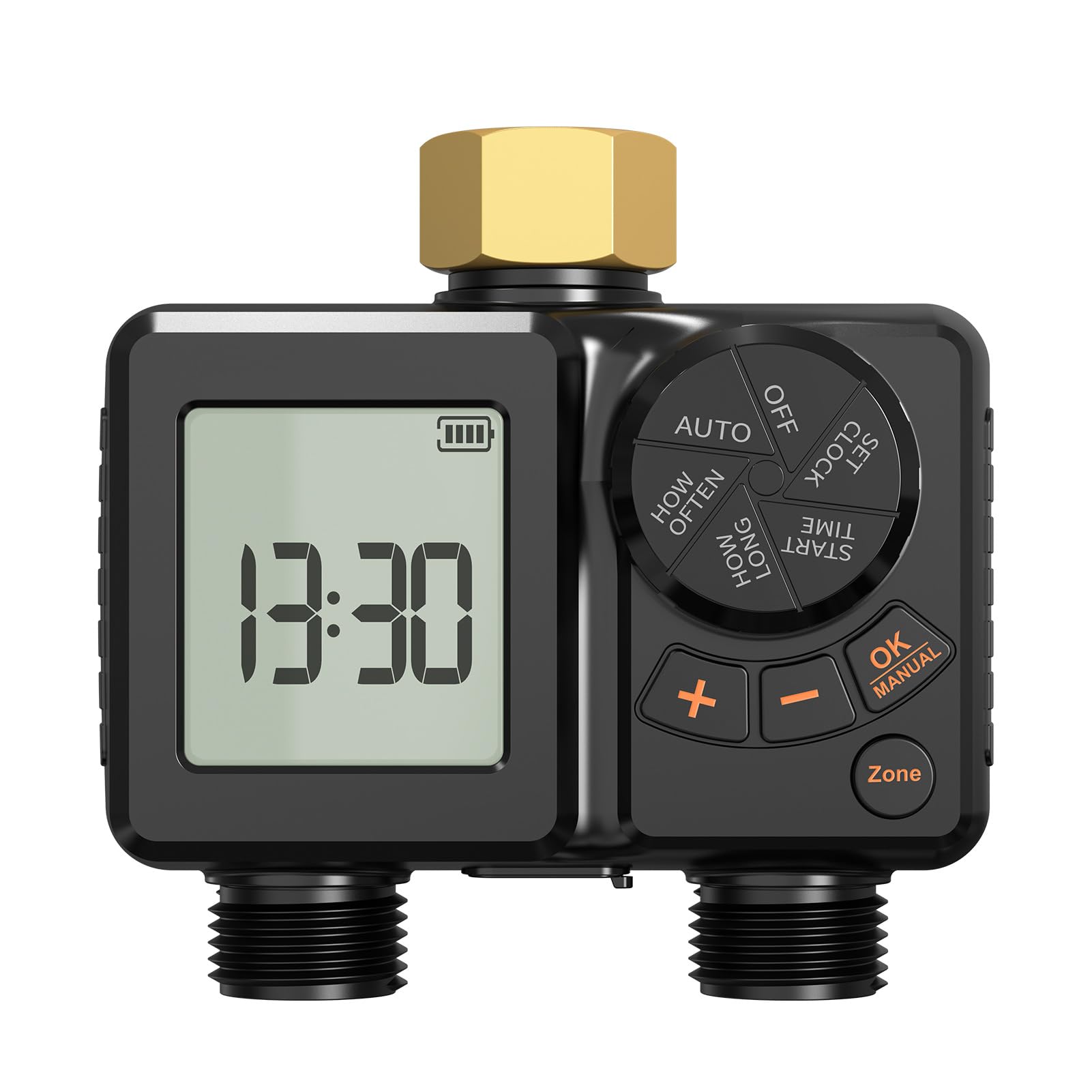 ASHATA Timer di irrigazione intelligente a 2 zone con ritardo di pioggia per l'irrigazione del giardino a casa facile da usare e durevole, IPX6 (filettatura BSP3/4")