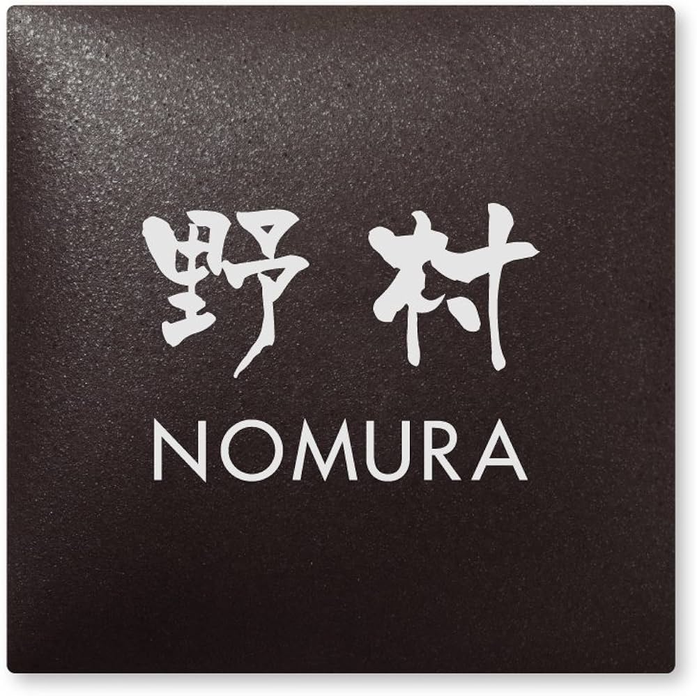 Amazon.co.jp: 丸三タカギ 彫り込み済表札 【 野村 】 完成品 アーク