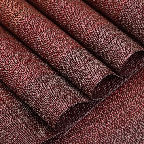 Image of YELONA Placemats Set of 4, Heat-Resistant Woven Vinyl Table Mats, Non-Slip & Washable Dining Tablemats for Kitchen & Dinner Decor, Ombre Red (45cm x 30cm)