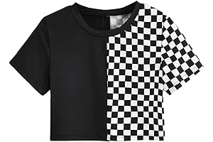 Short-Sleeve Round-Neck Colorblock Stripe Tee Shirt Crop Top