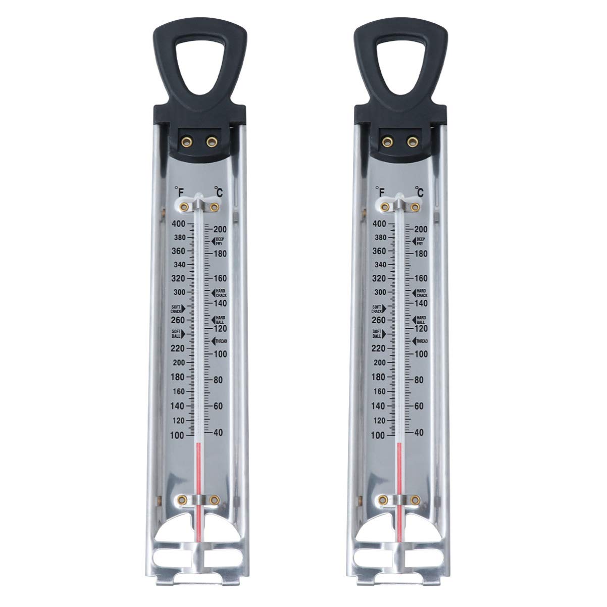 Ciieeo Multi-use Thermometer Set Candy Thermometer Double Scale (Fahrenheit Celsius) Wall Hanging for Kitchen