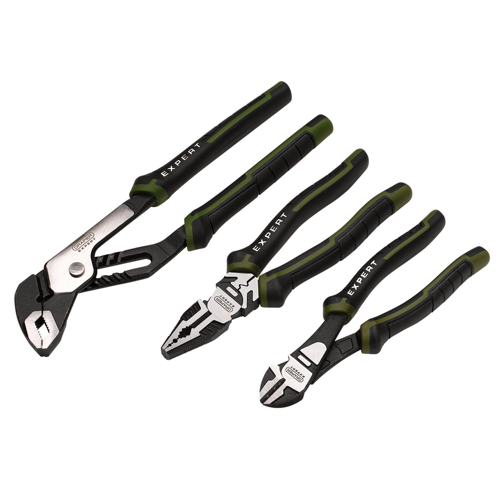 Draper Expert Pliers Set With Water Pump Plier (3 Piece) | 200Mm Combination, 190Mm Side Cutters & 250Mm Water Pump