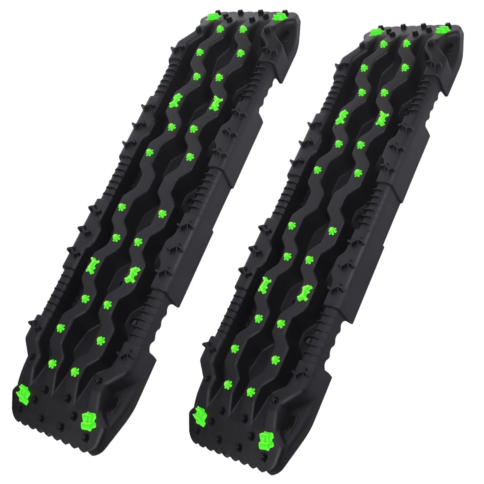 Tavola di trazione per il soccorso stradale, 2 pezzi 10T 115CM tavole di trazione fuoristrada for auto strumento salvataggio emergenza for recupero ferroviario(Green)