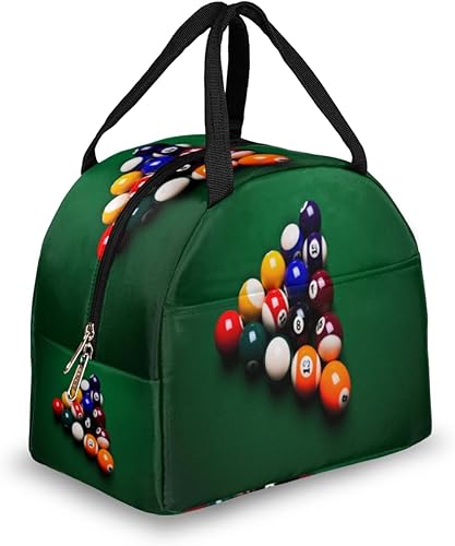 Lonchera de billar, lonchera aislada para hombres y mujeres, bolsa de almuerzo a prueba de fugas, bolsa de preparación de comidas linda, lonchera