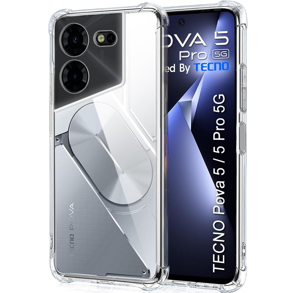 TheGiftKart Back Cover for Tecno Pova 5/5 Pro 5G | Shockproof Clear ...