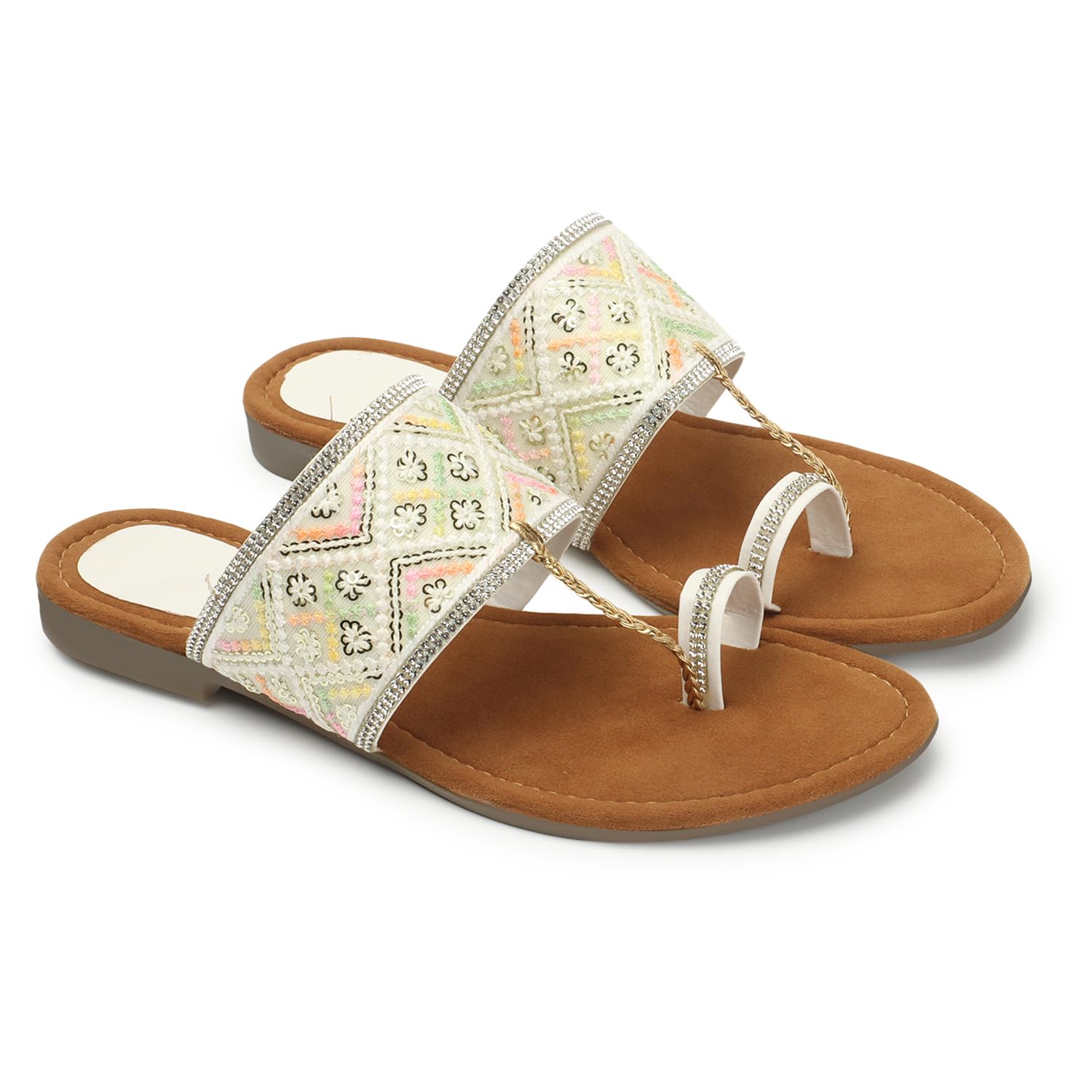 Naitik Women Kolhapuri Casual Flat Chappal Sandals Ladies Ethnic for Party & Occasions