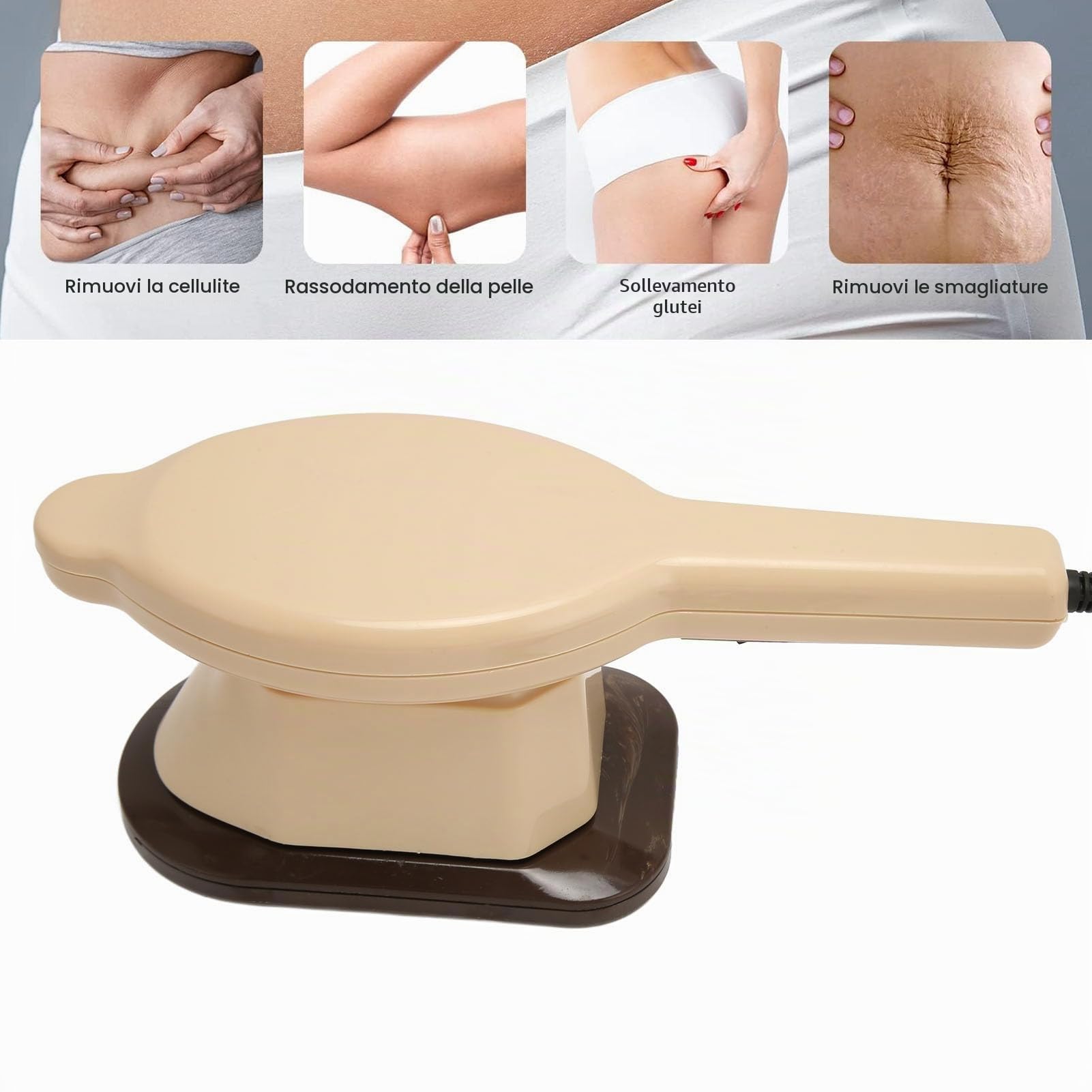 Fockety Massaggiatore Elettrico Portatile del Corpo, rilassamento Muscolare alleviare la Fatica Ferro a Forma di Caldo comprimere Corpo Collo Massaggio Profondo con 3 Teste di Massaggio