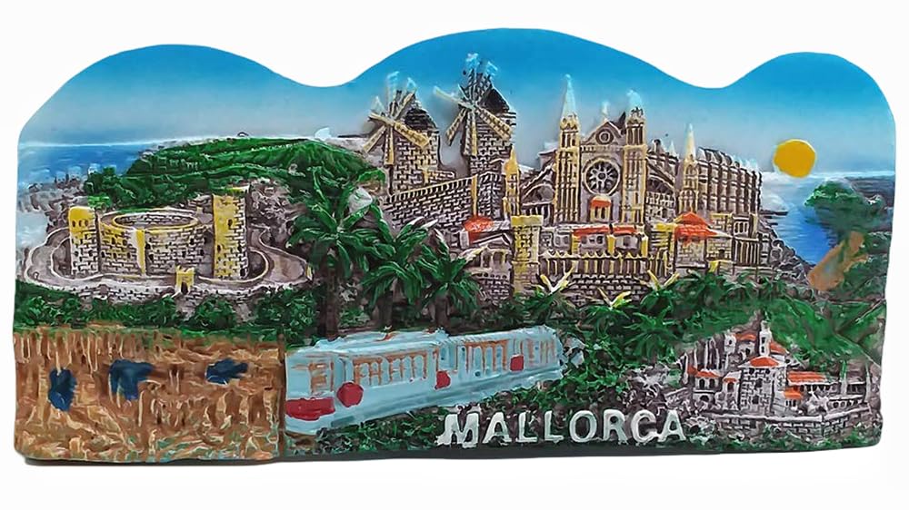 Muyu Magnet Mallorca Spain 3D Fridge Magnet Travel Souvenir Gift Collection Home & Kitchen Decoration Whiteboard Magnetic Sticker Mallorca Refrigerator Magnet