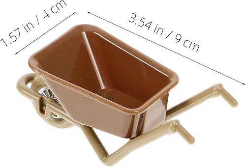 Miniatura 2 de Yardwe Carretilla en miniatura, mini carretilla para casa de muñecas, accesorios de granja, carrito de simulación, modelos de mini carretilla para