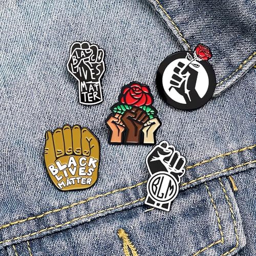 Black Lives Matter Enamel Pin Set Raised Fist BLM Brooch Lapel Pins for Backpacks Jackets Hats Jewelry DIY Accessories2