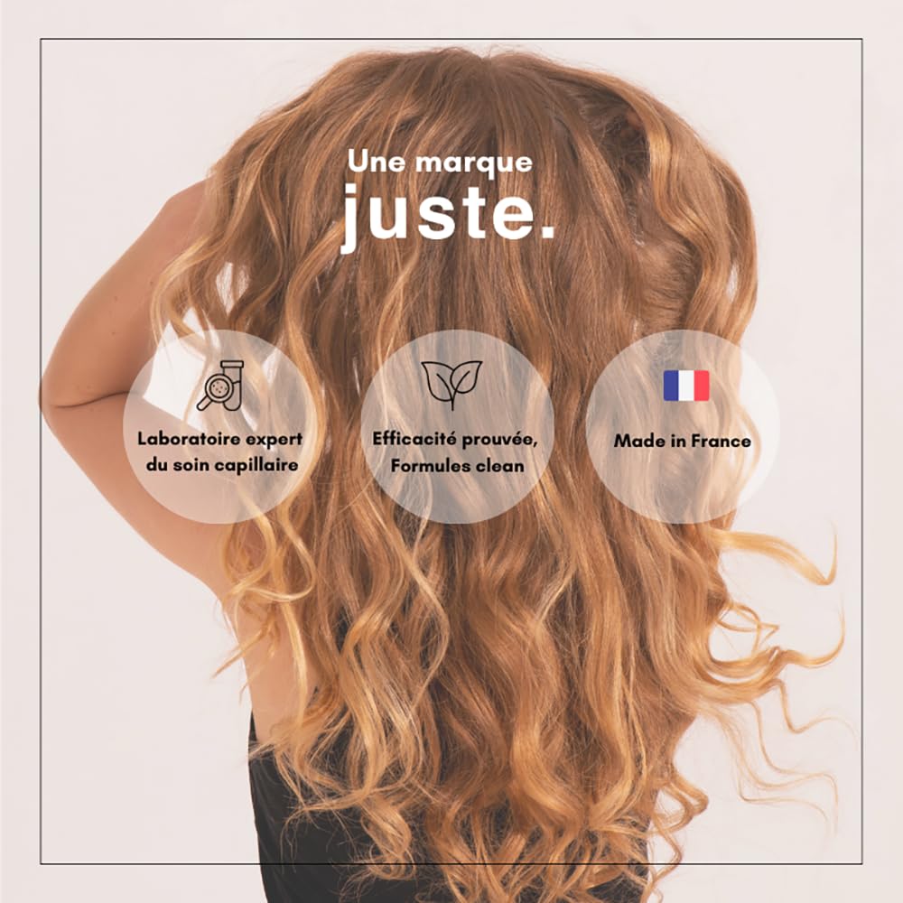 Juste Paris Routine naturelle complète pour cheveux gras - Shampoing cheveux gras - Apres shampoing - Masque purifiant - Fabriqués en France