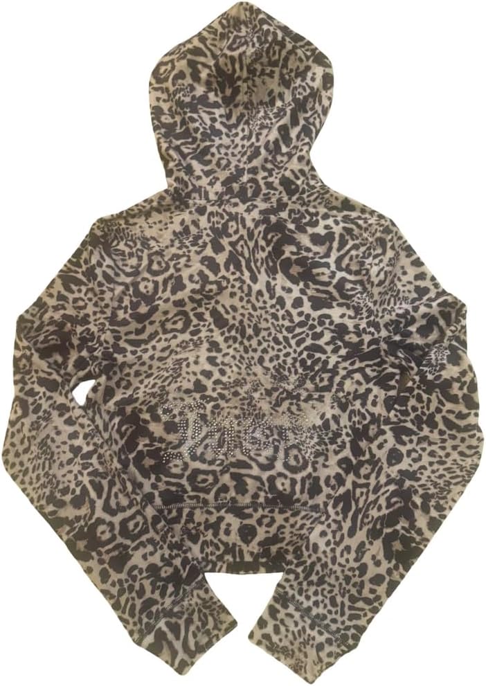 Juicy Couture Velour Juicy Ocelot Animal Print Small Bling Tracksuit Medium
