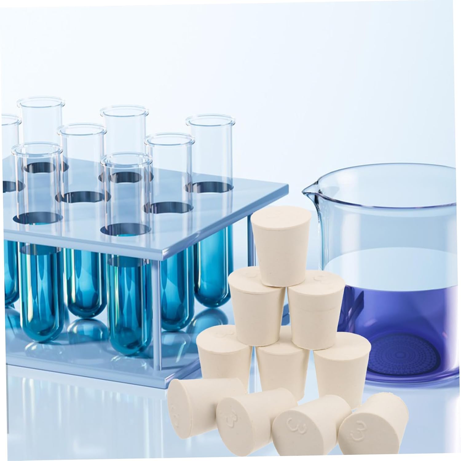10pcs Rubber Tapered Plugs Soft Drain Stopper Kit for Versatile for Lab Flask and Cosmetic Use Leak Prevention and Easy Installation
