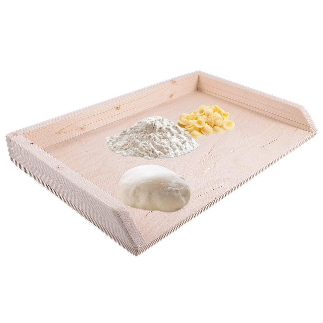 Kasalingo Tavoliere spianatoia per impastare in Legno, tavola Grande per Pasta Fresca, con Bordi Laterali e ASSE in Legno Robusto di Abete