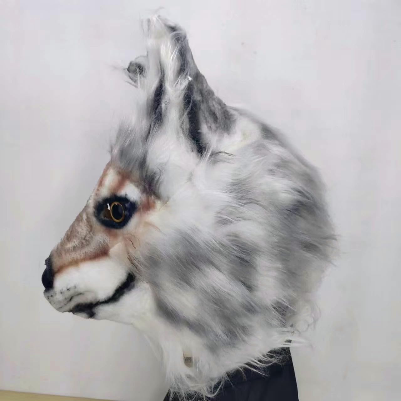 Générique Masque De Tête Complet De Loup À Fourrure Réaliste - Masque Therian En Latex De Fausse Fourrure Pour Adulte Halloween Cosplay Mascarade Anime Dress Up Party