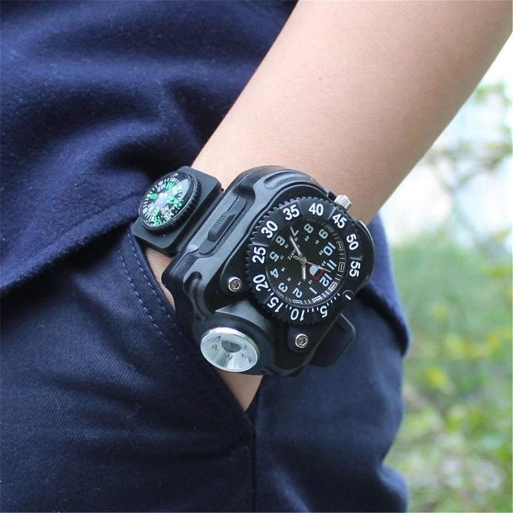 Kompas Nadgarstek Light Compass Camping Watch Rechargable Zmienne wyjście LED Wysokiej wytrzymałości