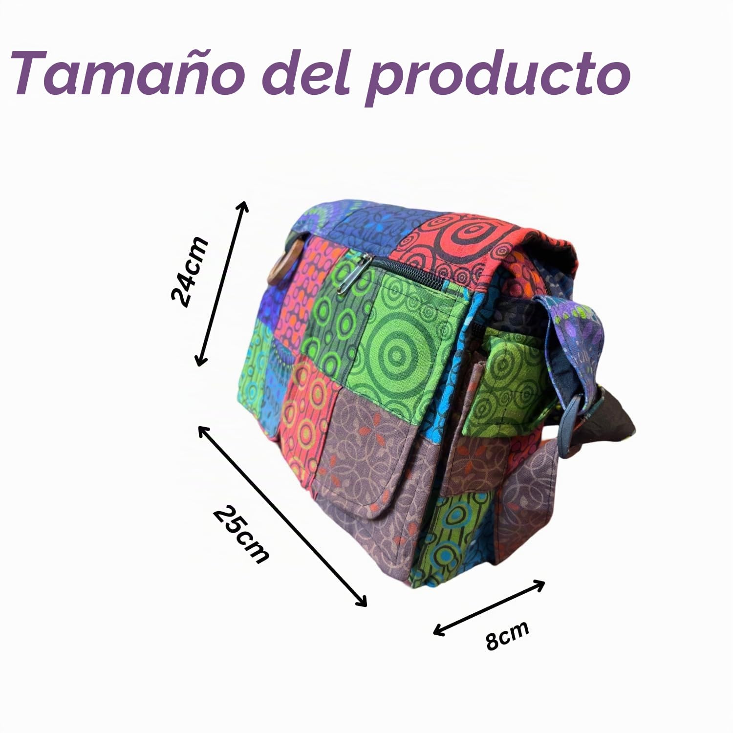 Bolso forrado en algodón étnico. Patrones étnicos impresos. Rabat, bolso de hombro de algodón para mujer, estilo indio étnico