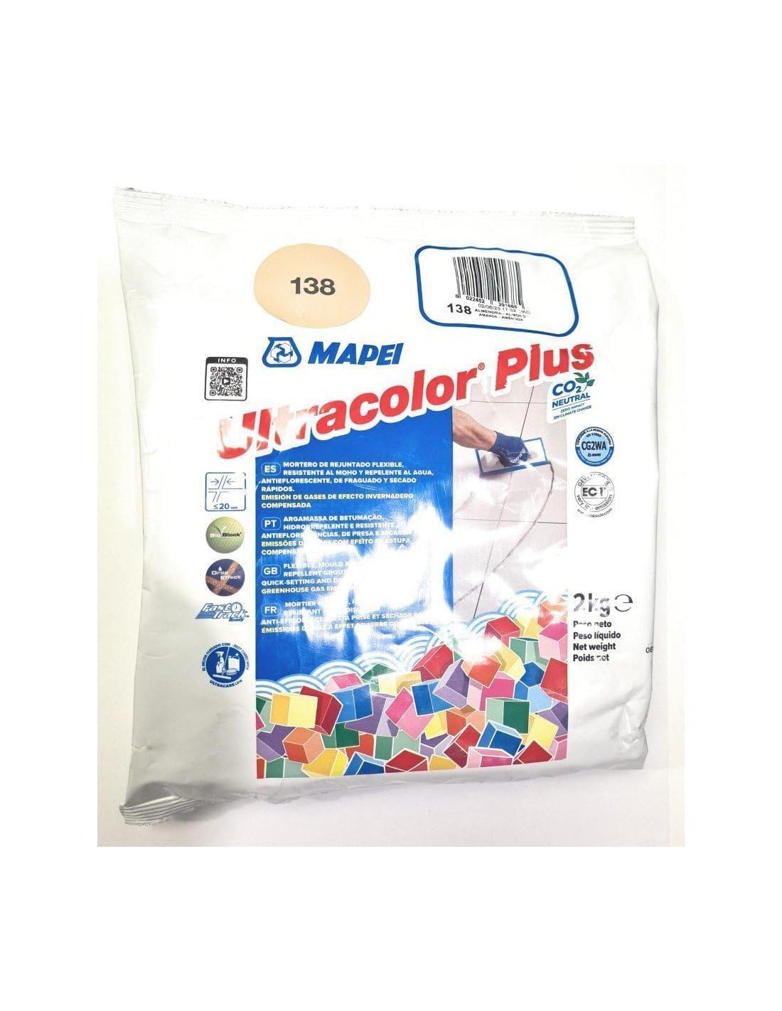 MAPEI Mortero de juntas Ultracolor Plus (138) Almendra 2Kg