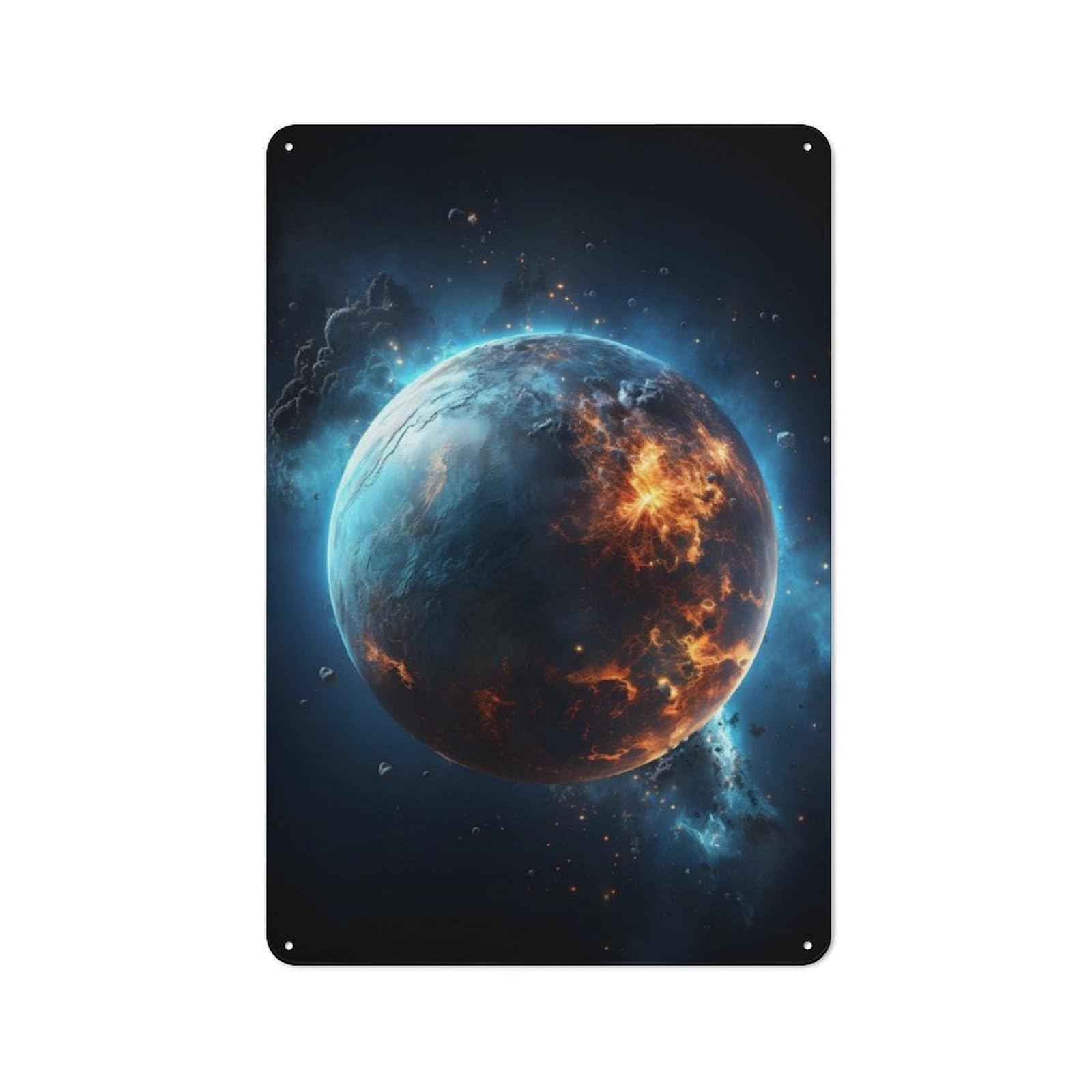 Junmoney Planet Vintage Tin Sign 30X20cm With For Guest Room Or Hallway, For Themed Room Decoration, For Vintage Wall Decor Fans