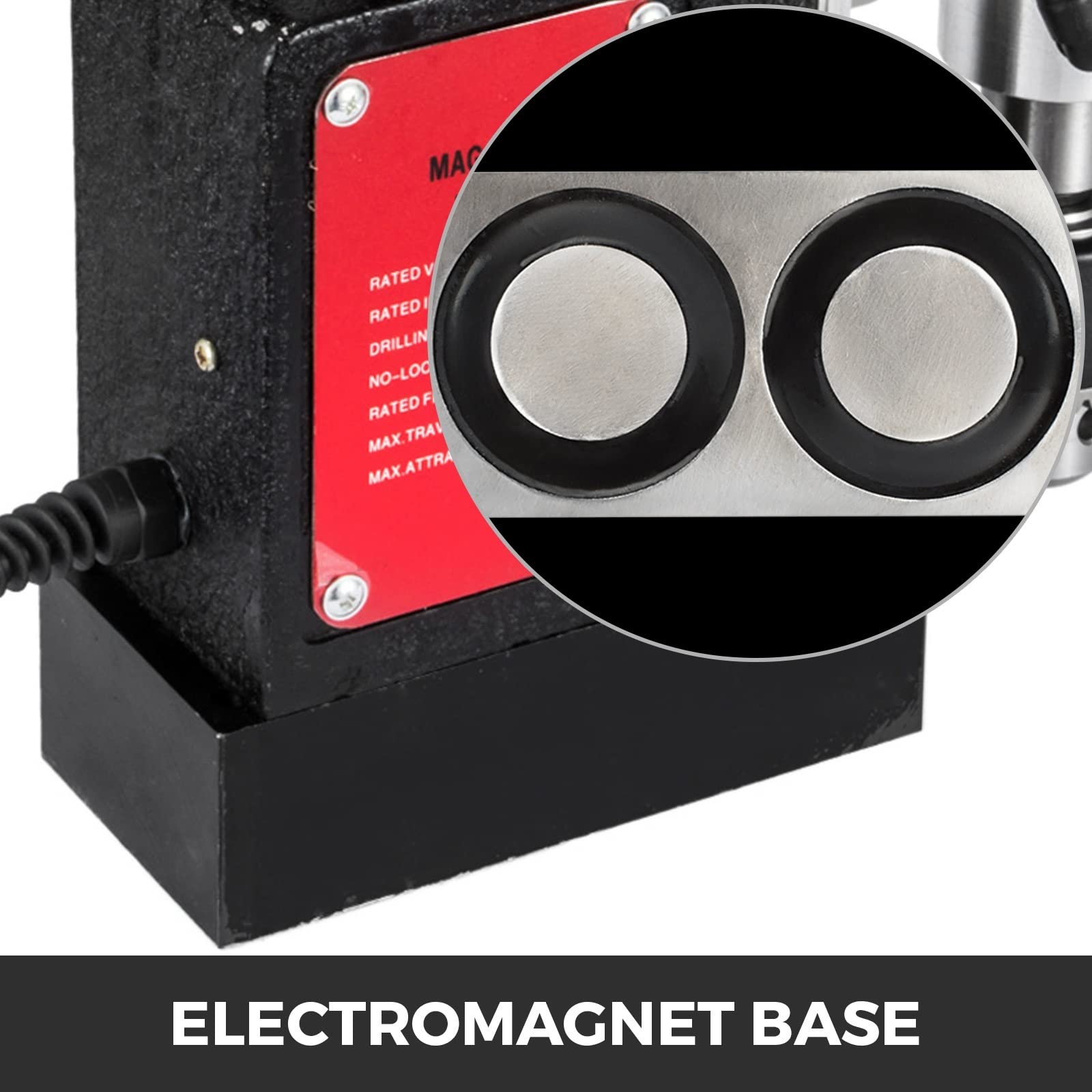 Prensa de taladro magnético BRM35 de 50mm, máquina de perforación de banco eléctrico con palanca basculante de 980W for estructura de acero de ingeniería