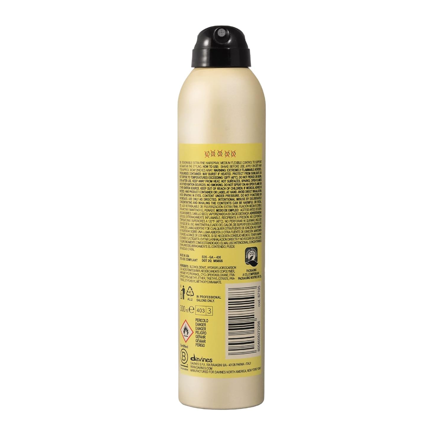 Davines This Is A Perfecting Hairspray, Medium Hold Invisible Finish - Ultra-Fine Mist for Natural Movement - No Build-Up or Residue, 10.14 Fl Oz