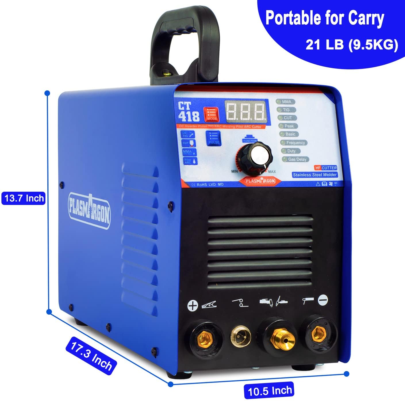 Puls WIG Schweißgerät 180A Plasmaschneider 40A MMA Schweißgeräte 160A - 3 in 1 Kombi Schweißmaschine CT418, IGBT, 230V