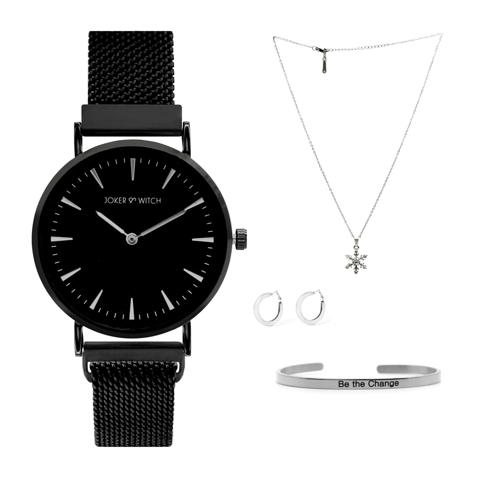 Joker & Witch Stainless Steel Women Sugar Candy Love Stack Analogue Watch, Black Dial, Black Band (B0C8965HBK) Amazon Price History, Amazon Price Tracker