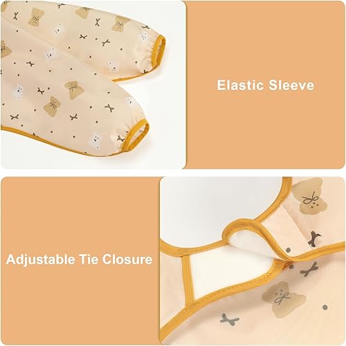 Miniatura 2 de Accmor Paquete de 4 baberos de manga larga, baberos impermeables para bebé de 6 a 36 meses