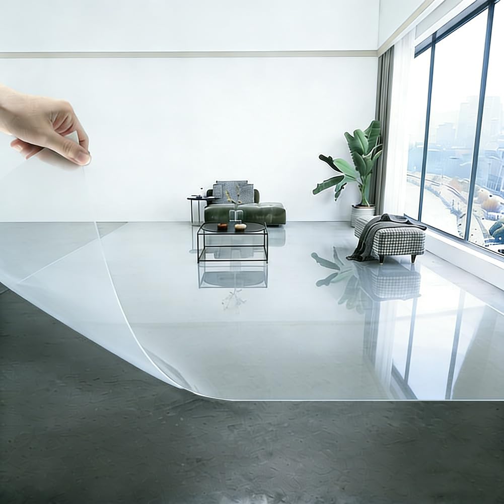 Tapis en PVC transparent anti-rayures et étanche sous la table