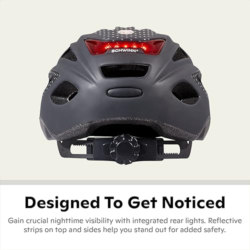 Miniatura 2 de Schwinn Beam - Casco de bicicleta con luz LED con diseño reflectante para adultos con sistema de comodidad de 360 grados con ajuste de dial