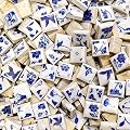 15mm Blue White Mini Ceramic Floor Tile Mosaic Tiles for Crafts, Colorful Ceramic Mosaic Pieces Art Making Supplies for Bathroom Flower Pot Outdoor Tables Coasters - 200g