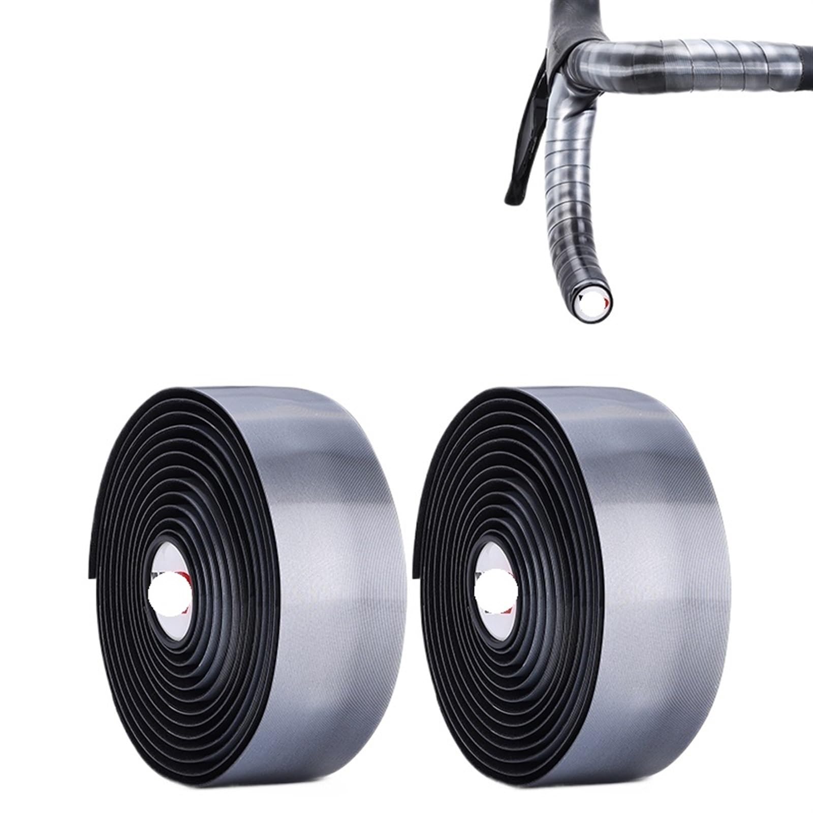 Nastro Manubrio Bici Corsa Nastro Manubrio da Ciclismo da 2150 mm, in Eva, Antiscivolo, for Bici da Strada, con Texture Spazzolata, Leggero, Accessori for Bici da Corsa(Silver)