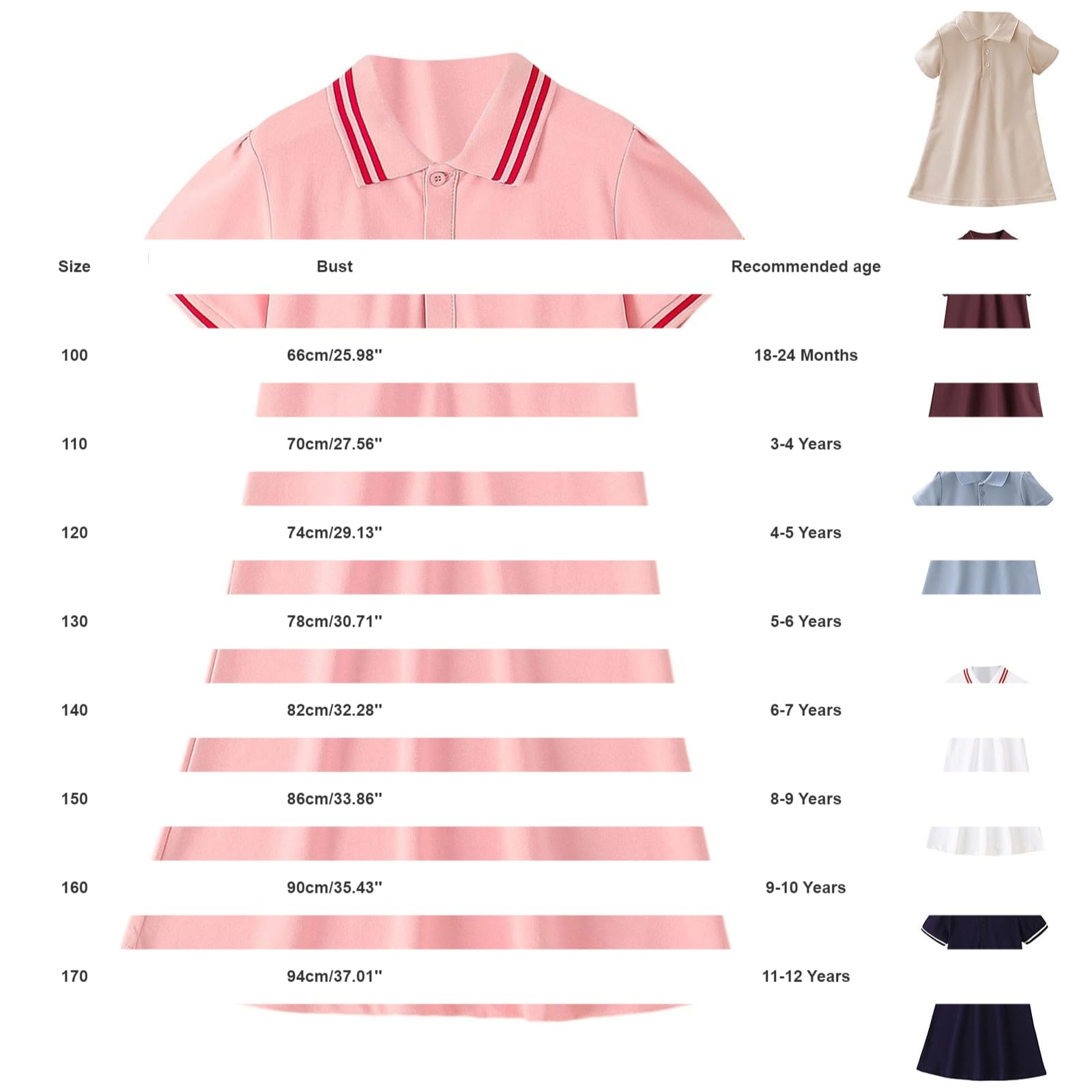 Vestido de verano para niñas, vestido polo de manga corta para niños, casual, deportes, escuela, tenis, golf, suave, cómodo, para vacaciones, vestidos acampanados