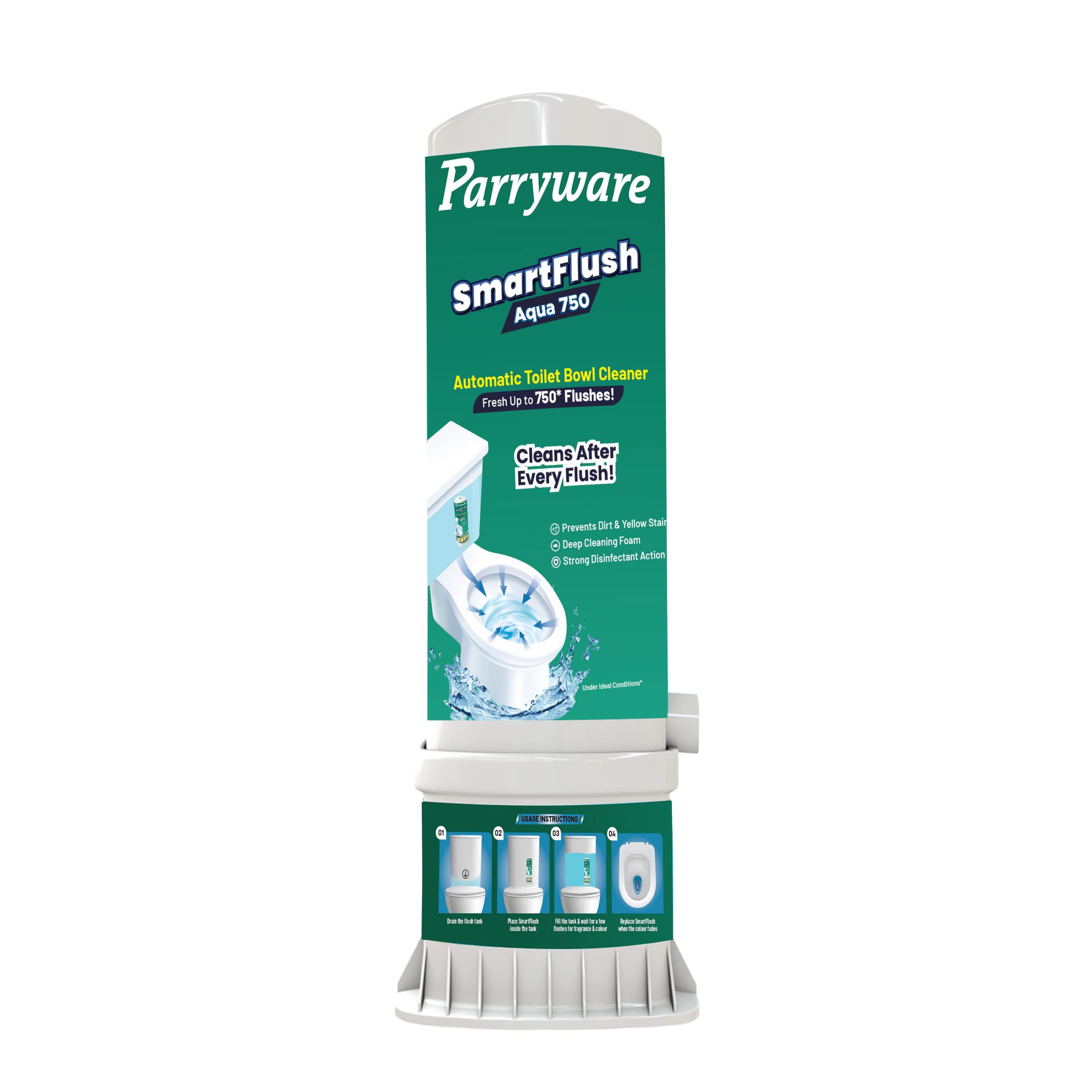 Smartflush Automatic Toilet Bowl Cleaner Aqua 750 - Pack of 1 | Lasts upto 750* flushes | Fragrance Free (B0C3MG5V4K) Amazon Price History, Amazon Price Tracker
