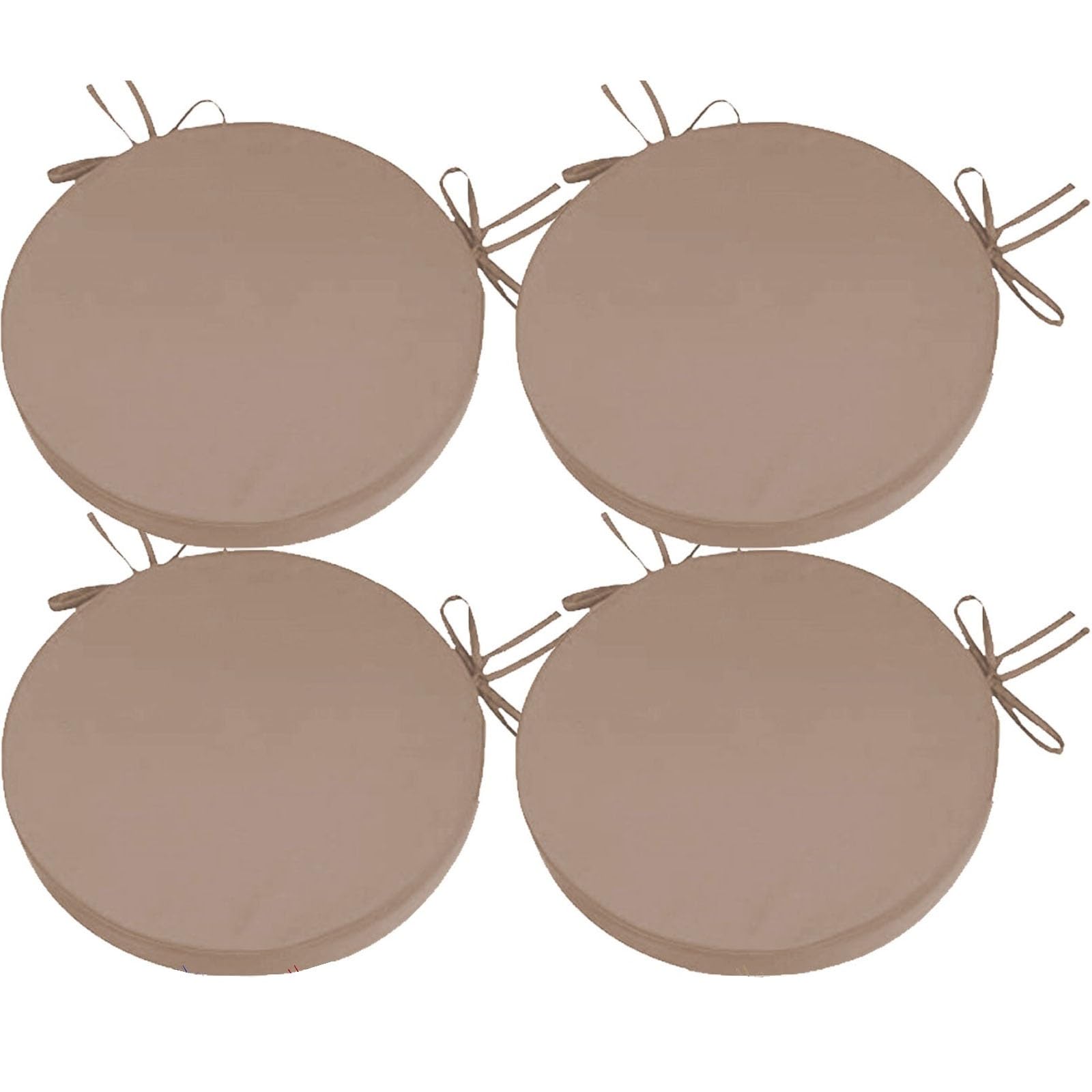 MCNDSI Set of 2/4 Round Chair Seat Cushion Outdoor Waterproof with Ties Patio Furniture Stool Cushion Pad Foam Garden Anti Slip Soft and Comfortable Office, Washable(Color 9,4PCS_45*5CM) — image 1