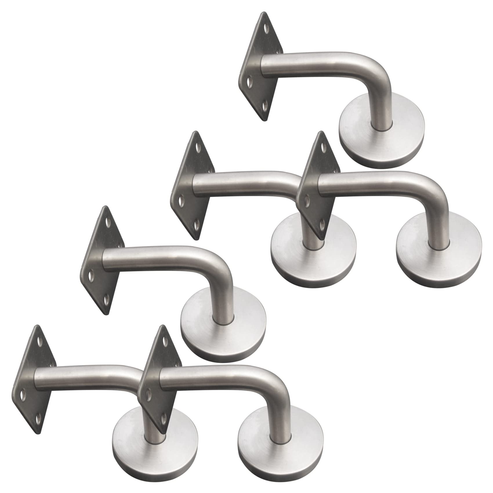 Jnchdghwa Silver 6Pcs Elegant Replacement Handrail Bannister Stair Rail Supports Brackets For Hotel Gym Villa Restaurant Building
