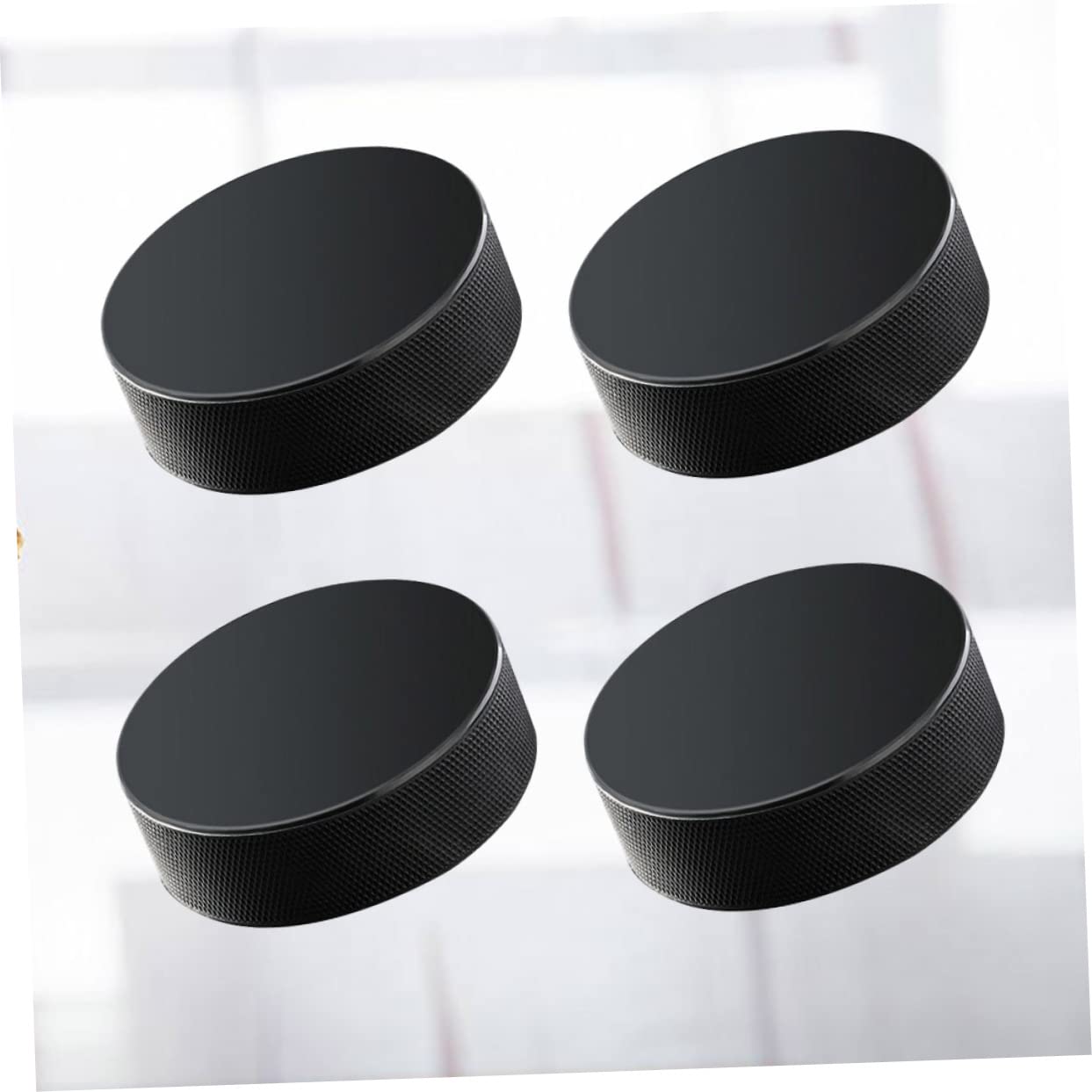 HANABASS 4pezzi Dischi da Hockey su Ghiaccio in Gomma Solidi Palle da Hockey Standard Articoli Sportivi per Allenamento e Gioco Durevoli e Resistenti per Tiri Precisi