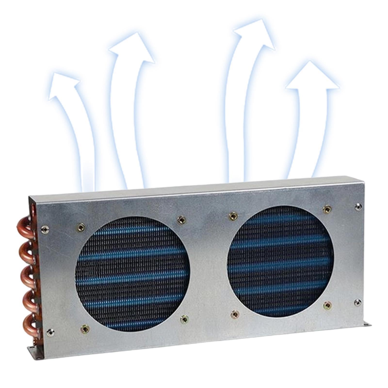 Sharplace Condensador para Refrigerador, Radiador de Refrigeración Por Aire, Intercambiador de de Tubo de Cobre Compacto, Pequeño Y Resistente para Equipo, 380x160x55mm