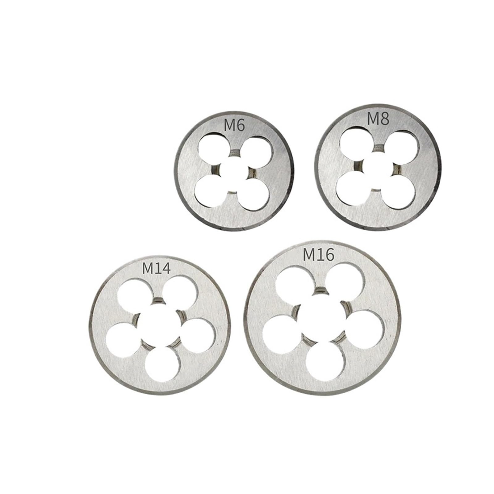 Xchiaueo 4Pc M6 M8 M14 M16 Alloy Steel Hard Round Die Threading Metric Right Hand