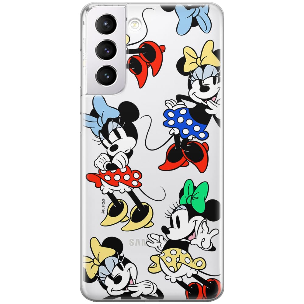 ERT GROUP mobile phone case for Samsung S21 PLUS original and officially Licensed Disney pattern Minnie 076 optimally adapted to the shape of the mobile phone, partially transparent