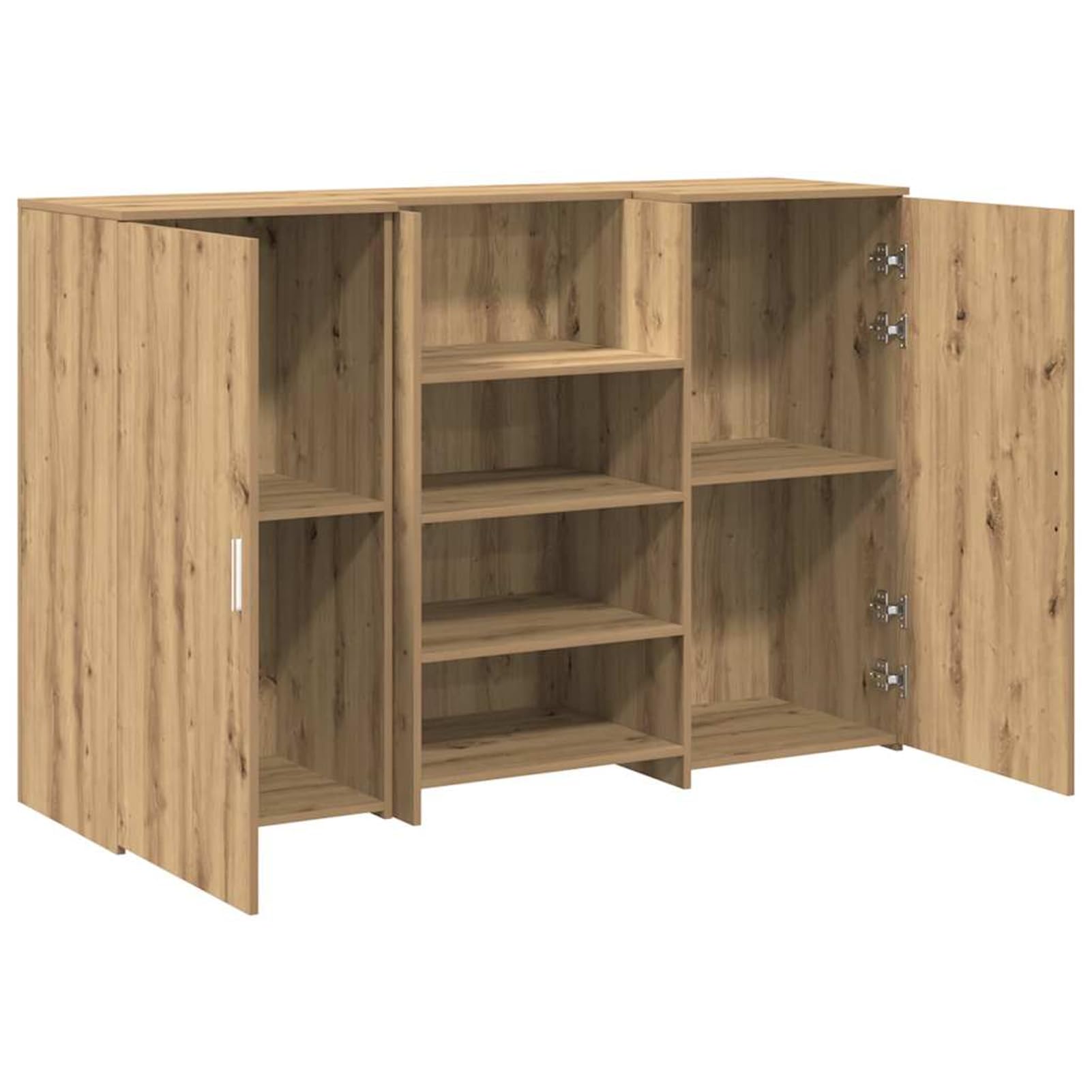 Homgoday Banco Reception con Armadietti 155x50x1035 cm Rovere Artigianale - Scrivania per Ufficio con Ampio Spazio di Archiviazione Truciolato Resistente Facile Montaggio