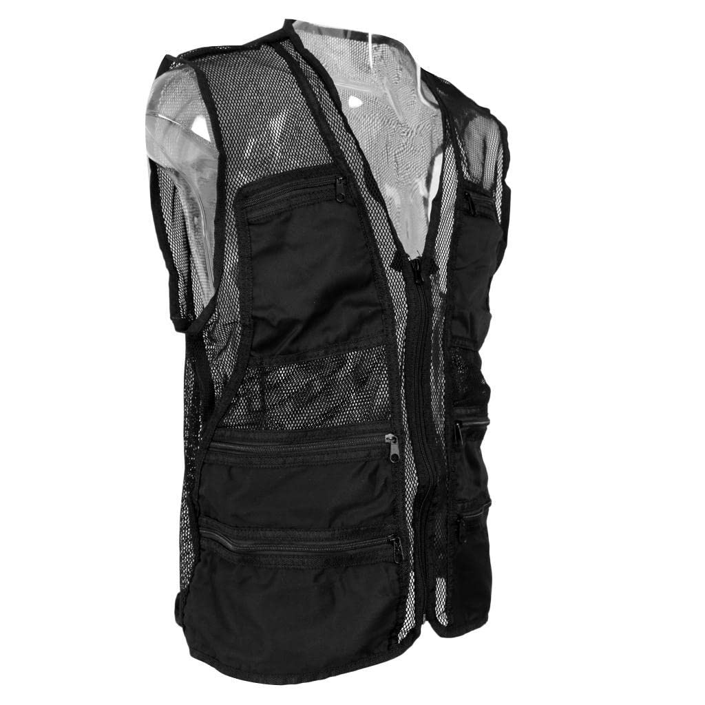 CALANDIS 2xOutdoor Quick-Dry Fishing Vest Multi Pockets Mesh Fishing Hunting Waistcoat-image-5