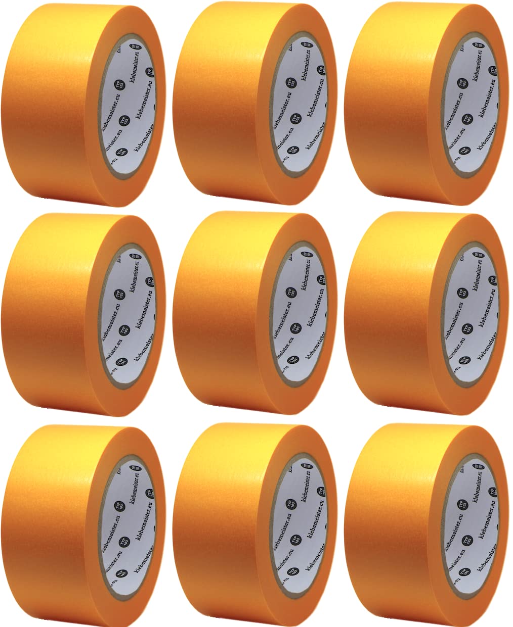 klebemeister 9x Rollen | 50mm x 50m | Maler Abdeckband | Goldband (soft)