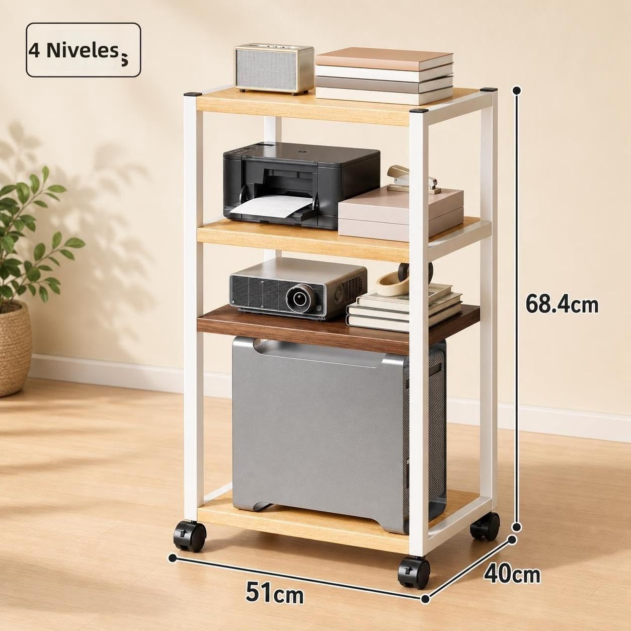 Mobile Multi-Livello in Legno Massello per HiFi Audio, Supporto per Amplificatore e Altoparlanti, Mobili per Soggiorno e Home Theater